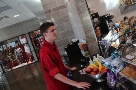 Curtis Reisenauer '18 ordering food after school in the Pac.