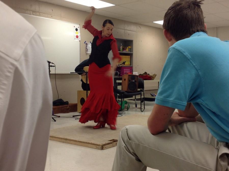 Flamenco dancer captivates audiences.