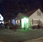 Green light glowing in the home of a Greenlight a Vet supporter