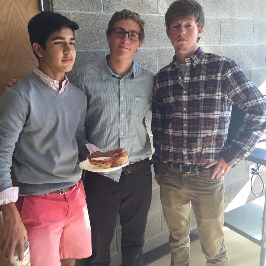 Environmental Club members Luke Mitchell '19, Ethan FitzRandolph '16, and Mark Ahern '16