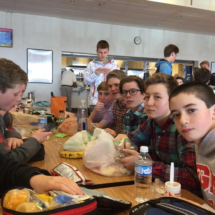 Regis Jesuit Swimmer Eating a Pre-Swim meet meal as they prepare for the 2016 Dick Rush Invitational