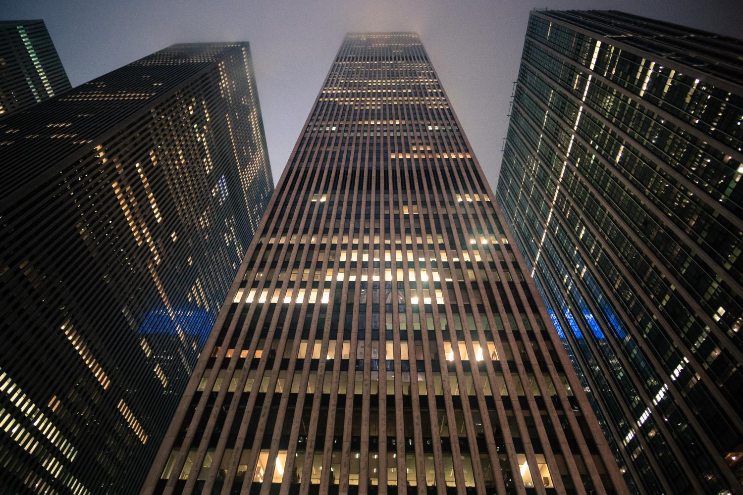 The immense man-made buildings just outside of Times Square in New York, New York serve as an ominous reminder of the structures that have replaced our worlds natural and balanced wildernesses. - Photo by Jason Lewis