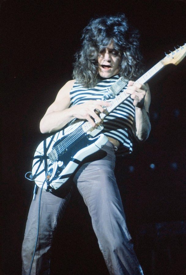 Eddie Van Halen shreds on his guitar at the New Haven Coliseum in 1979 (Wikimedia Commons fair use)
