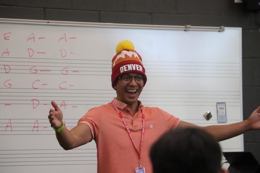 The sounds of an orchestra brings a smile to Mr. Aliga 